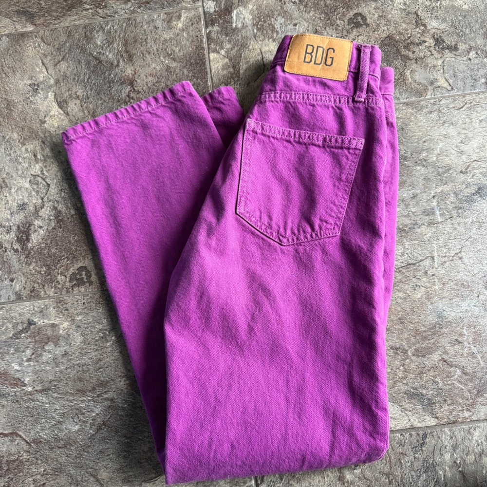 BDG Cowboy Jean Purple High Rise Wide Leg Denim Pants 25 Urban Outfitters‎ UO